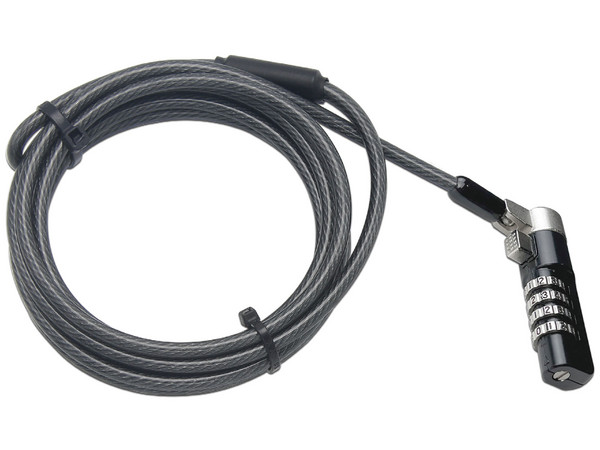 Klip Xtreme KSD-370, cable de seguridad para notebook, con candado de combinación Wedge.