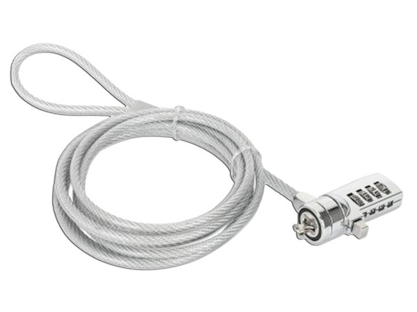 Candado de Seguridad Manhattan 440448 Para Laptop, 2m, Color Plata.