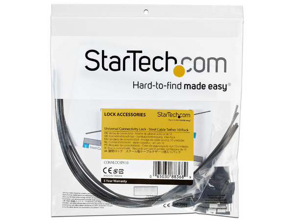 Kit de Cable de Seguridad Ajustable y en Acero para Atar StraTech, Acero. 10 Piezas.