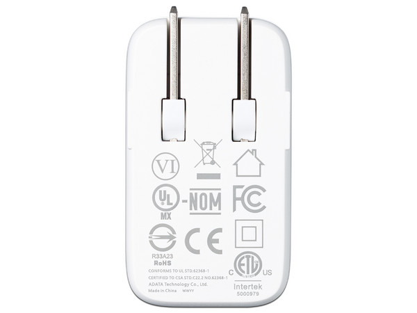 Cargador de pared ADATA Charger U CHARGERU-0653-QCPDWH de 65W con 2 puertos USB tipo C PD 3.0 y 1 puerto USB tipo A QC 3.0. Color Blanco.