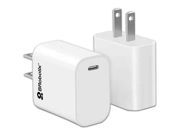 Cargador de pared BRobotix 6006610 de 20W con USB tipo C. Color Blanco.