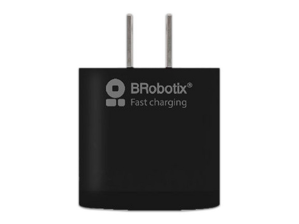 Cargador de pared BRobotix 6006641 de carga rápida con USB. Color Negro.