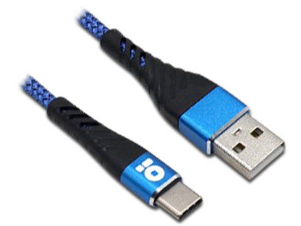 Cargador de pared BRobotix 9633-32 de 5V 2.1A con 1 puerto USB incluye cable USB tipo C de 1m. Color Azul.