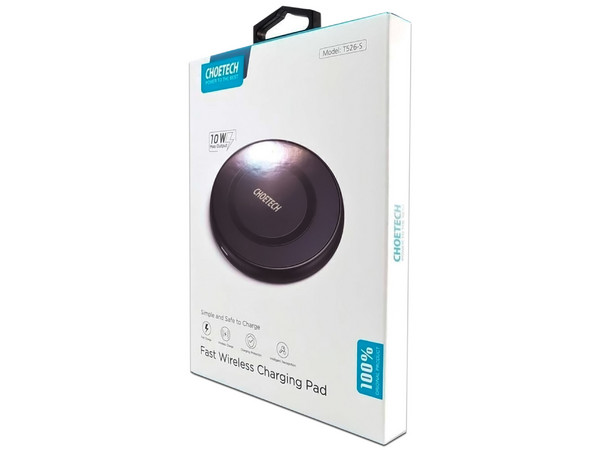Base de carga Choetech T526-S inalámbrica de carga rápida 10W. Color Negro.