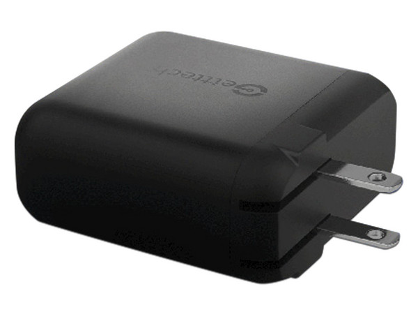 Cargador de pared Getttech GBD-WC70B de 70W con 2 puertos USB tipo C 1 puerto USB tipo A y carga rápida. Color Negro.