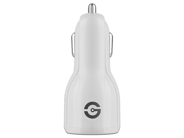 Cargador GETTTECH para coche USB de 2 puertos, 5V / 2.1A, Color Blanco.