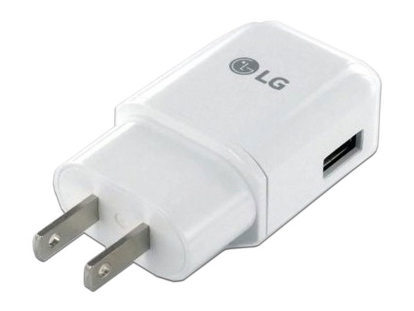 Cargador de pared LG MCS-V02WH con USB 2A sin empaque. Color Blanco.