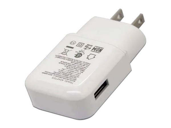 Cargador de pared LG MCS-V02WH con USB 2A sin empaque. Color Blanco.