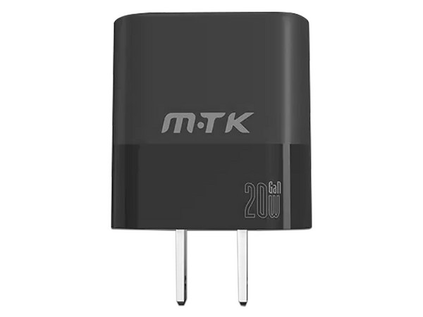 Cargador de Pared MTK 0054812 de 20W, Incluye cable USB Tipo C. Color Negro.

