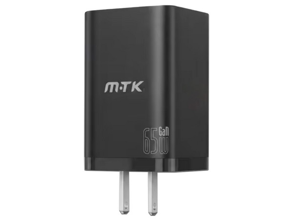 Cargador de Pared MTK 0055542 de 65W, Incluye cable USB Tipo C. Color Negro.