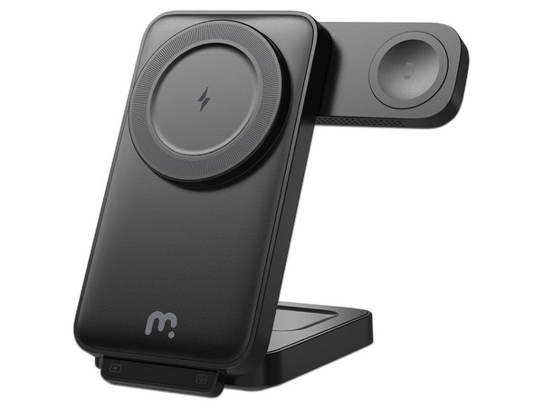 Base de carga inalámbrica MyBat RCGWIRC23BK 3 en 1 para iPhone Apple Watch y AirPods. Color Negro.