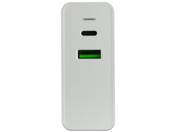 Cargador de pared Perfect Choice PC-240396 de 65W con USB. Color Blanco.