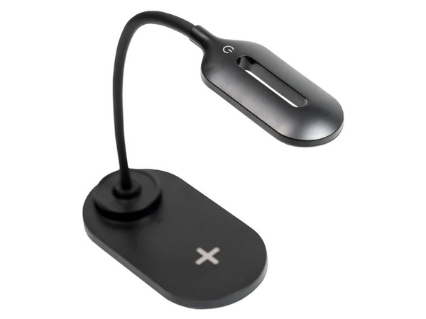 Cargador inalámbrico Perfect Choice Daylight PC-241058 de 15W con lámpara LED. Color Negro.