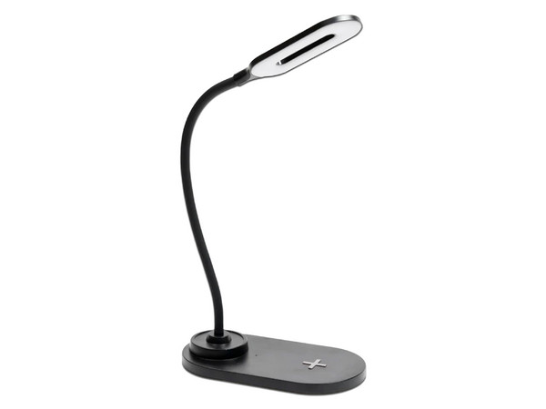 Cargador inalámbrico Perfect Choice Daylight PC-241058 de 15W con lámpara LED. Color Negro.