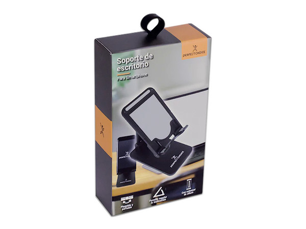 Base de escritorio Perfect Choice PC-332961 para smartphone plegable y portátil. Color Negro.