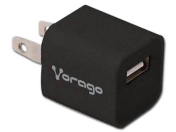 Cargador de pared Vorago AU-105-BK con 1 puerto USB. Color Negro.