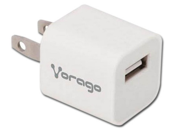 Cargador de pared Vorago AU-105-WH con 1 puerto USB. Color Blanco.