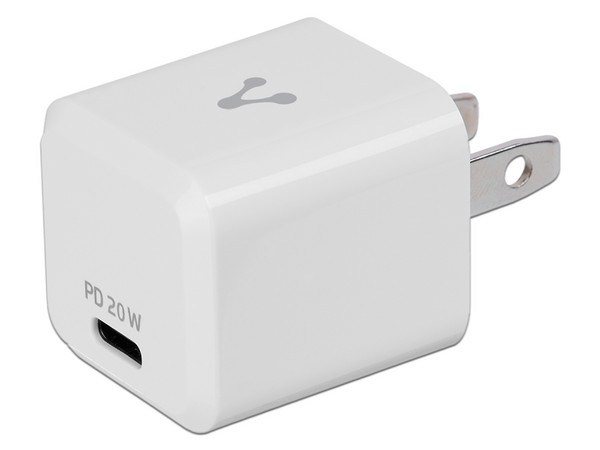 Cargador de pared Vorago AU-250-V2 de 20W con USB tipo C. Color Blanco.