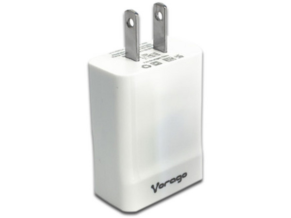 Cargador de pared Vorago AU-302-WH de carga rápida con USB. Color Blanco.