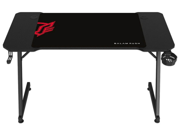 Escritorio Gamer Balam Rush Olympus Spot MRX4000, Estructura Z, Soporta hasta 100kg, Porta vasos, Color Negro.