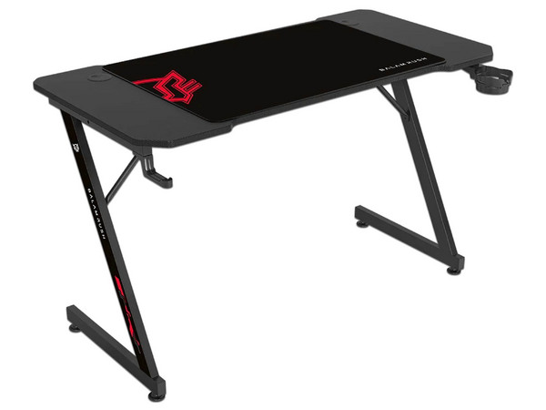 Escritorio Gamer Balam Rush Olympus Spot MRX4000, Estructura Z, Soporta hasta 100kg, Porta vasos, Color Negro.