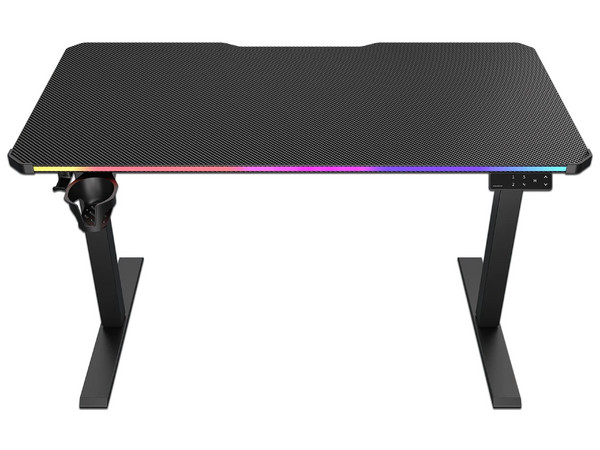Escritorio Gamer Cougar E-ARES 120, Iluminación RGB, Altura Ajustable, Soporta hasta 80kg. Color Negro.