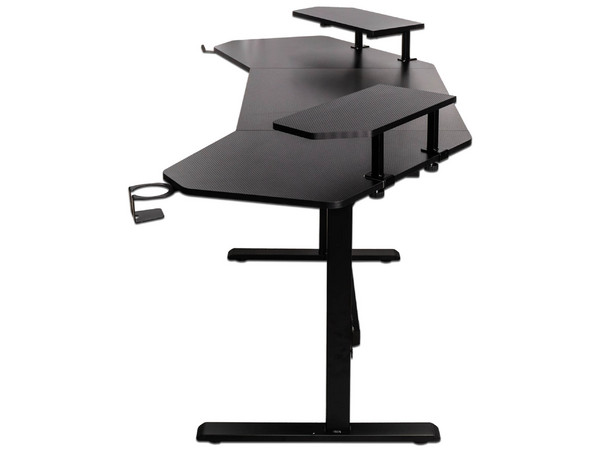 Escritorio Gamer Naceb NA-0648 XL, fibra de carbono. Color Negro.