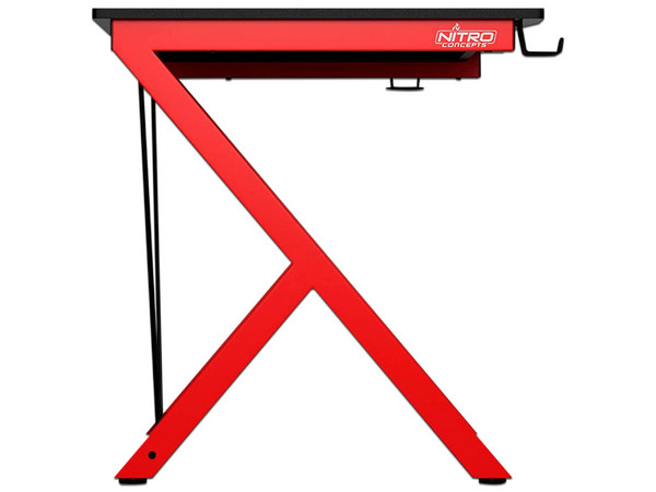 Escritorio Nitro Concepts D12, Ergonómico, Color Negro/Rojo.