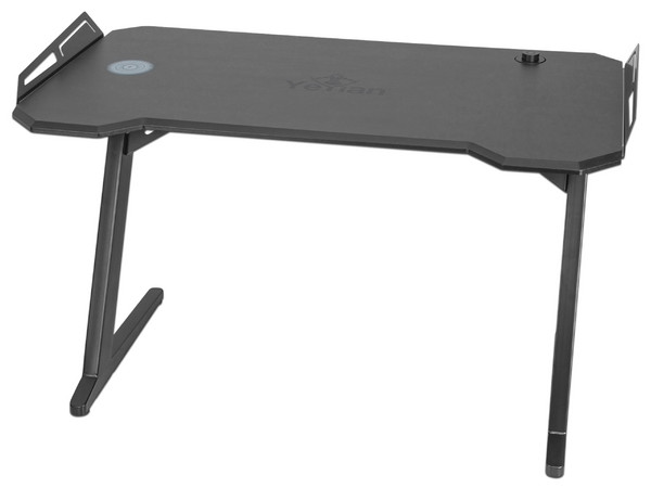 Escritorio Gamer Yeyian Lokii, RGB, Cargador Inalámbrico, 3 Puertos USB. Color Negro.