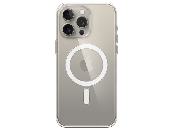 Funda Apple MT233ZM/A para iPhone 15 Pro Max de 6.7 pulgadas compatible con MagSafe. Material Policarbonato. Color Transparente.