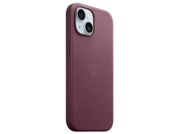 Funda Apple FineWoven para iPhone 15 compatible con MagSafe. Color Morado.