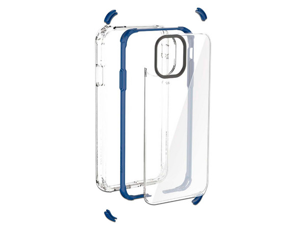 Funda Ballistic B Shock X90 para iPhone 11 Pro Max. Color Transparente con Azul.
