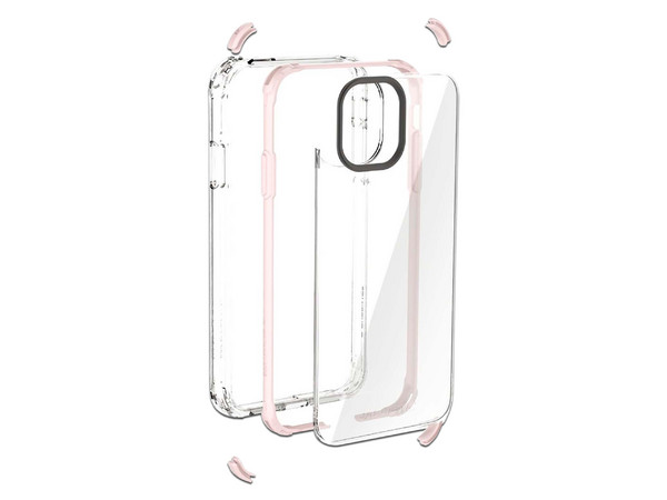 Funda Ballistic B Shock X90 para iPhone 11 Pro Max. Color Transparente con Rosa.