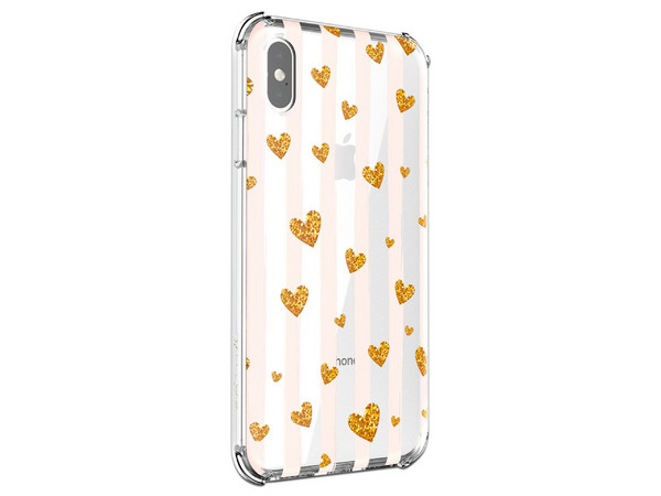 Funda Ballistic Jewel Mirage para iPhone XS Max. Uso rudo. Diseño de Corazones.