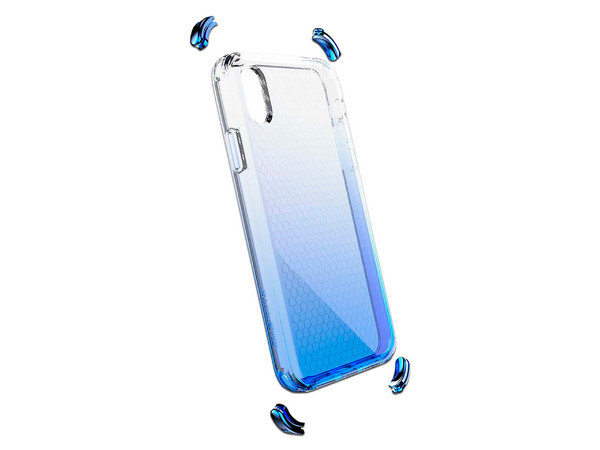 Funda Ballistic Jewel Spark para iPhone X/XS. Uso rudo. Color Azul Transparente.