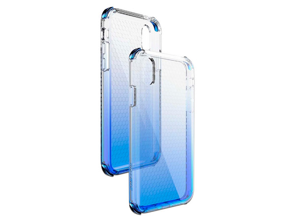 Funda Ballistic Jewel Spark para iPhone X/XS. Uso rudo. Color Azul Transparente.
