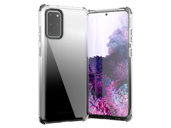 Funda Ballistic Jewel Spark para Samsung Galaxy S20+. Uso rudo. Color Negro Semitransparente.