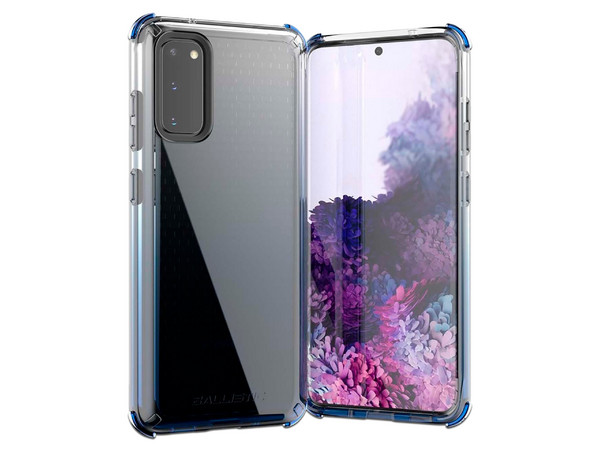 Funda Ballistic Jewel Spark para Samsung Galaxy S20. Uso rudo. Color Azul Semitransparente.