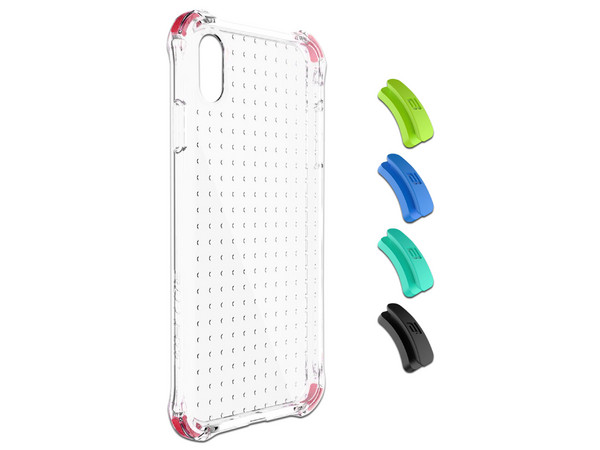 Funda Ballistic Jewel para iPhone XS con 4 juegos de esquinas.
