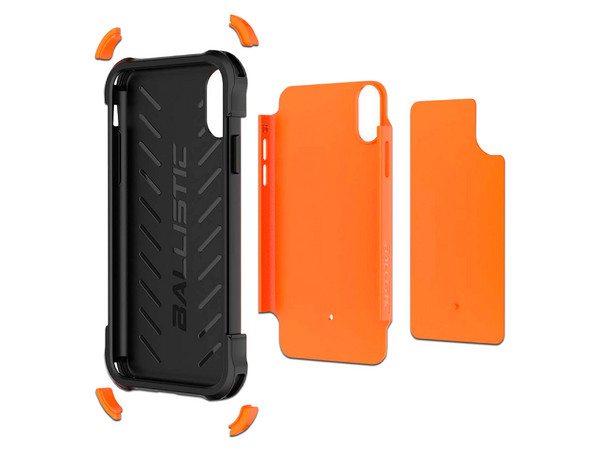 Funda Ballistic Tough Jacket para iPhone XS Max. Color Naranja.