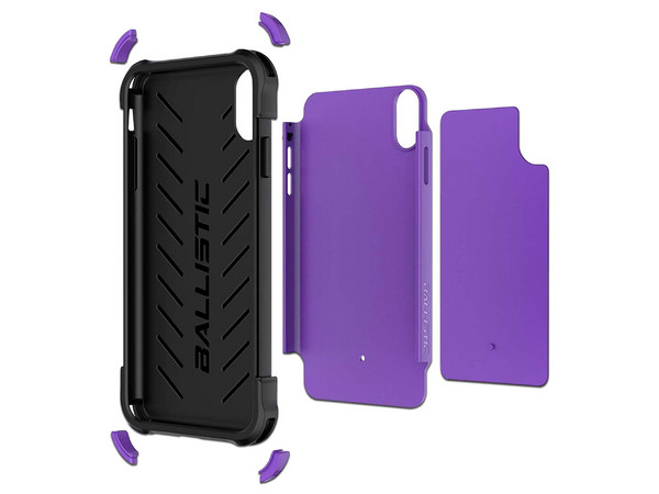 Funda Ballistic Tough Jacket para iPhone XS Max. Color Violeta.