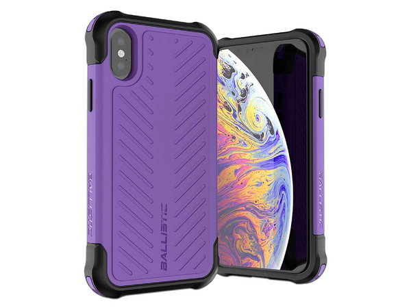 Funda Ballistic Tough Jacket para iPhone XS Max. Color Violeta.