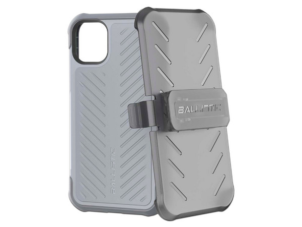 Funda Ballistic TJ con clip para iPhone 11 Pro. Uso rudo. Color Gris.