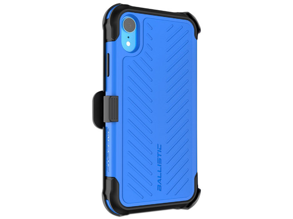 Funda Ballistic Tough Jacket Maxx para iPhone XR con clip y mica de pantalla. Color Azul.