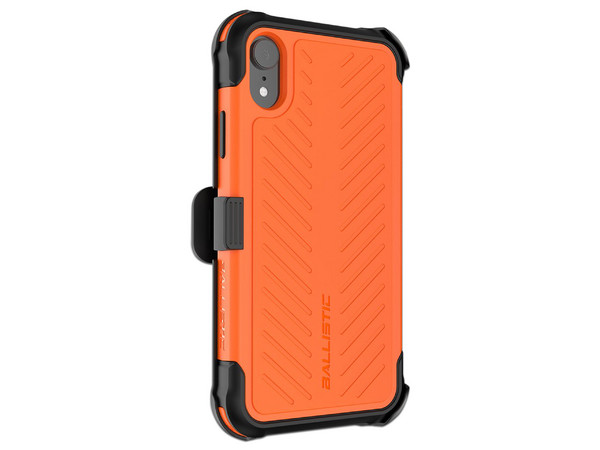 Funda Ballistic Tough Jacket Maxx para iPhone XR con clip y mica de pantalla. Color Naranja.