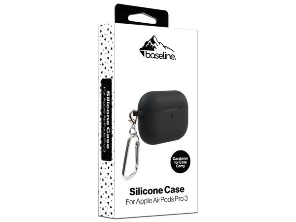 Funda Protectora BASELINE BAIRPP3PCSSRS012, Compatible con AirPods PRO 3. Color Negro.