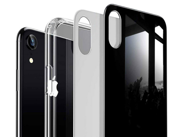 Funda ESR Mimic para iPhone XR. Color Transparente con Negro.