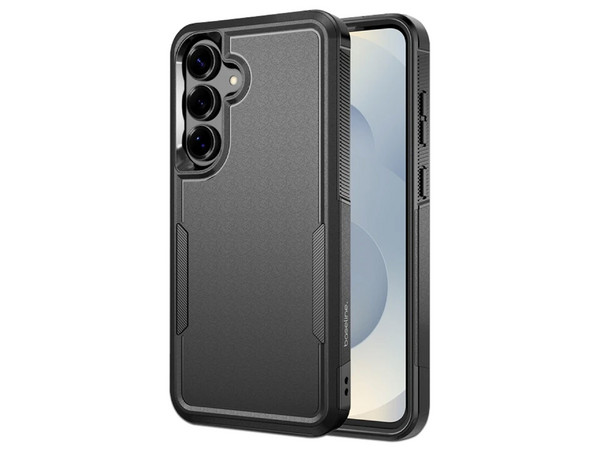 Funda MyBat Fortress para Samsung Galaxy S25 FE compatible con carga inalámbrica. Color Negro.