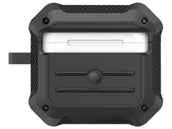 Funda MyBat Pro Fibra de Carbono para AirPods 3, Color Negro.
