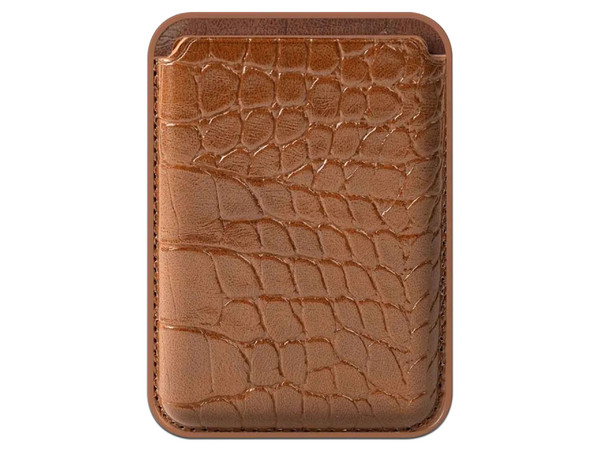 Tarjetero Magnético MyBat RCARDPOUCH604 Compatible para iPhone. Color Café.